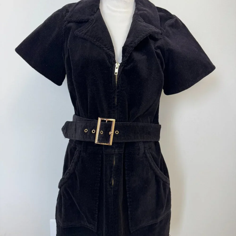 Show Me Your MuMu XL corduroy zip mini dress with belt - Picture 3 of 3